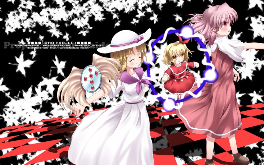 louise, sara, and wayousei (touhou and 1 more) drawn by mille