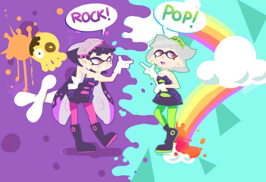callie and marie (splatoon and 1 more) drawn by kelkilou