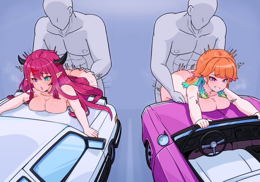 takanashi kiara and irys (hololive and 1 more) drawn by moral_cacoethes