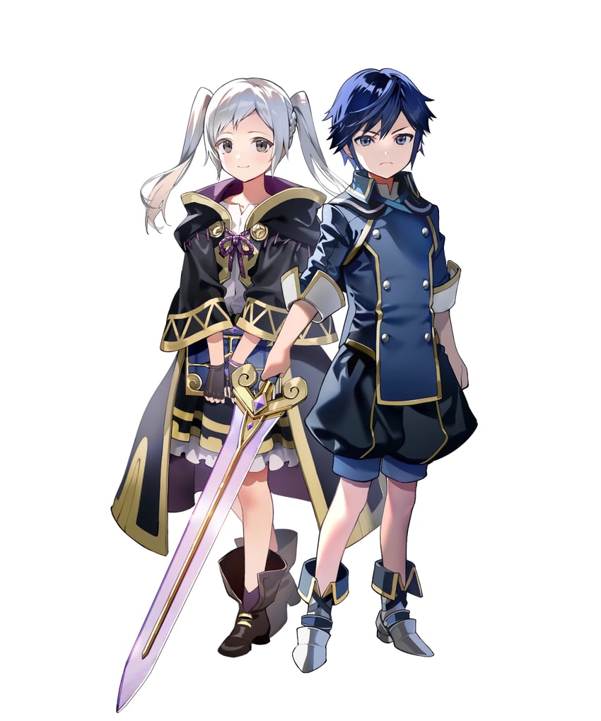 female robin and chrom (fire emblem and 2 more) drawn by hiiragi_akio