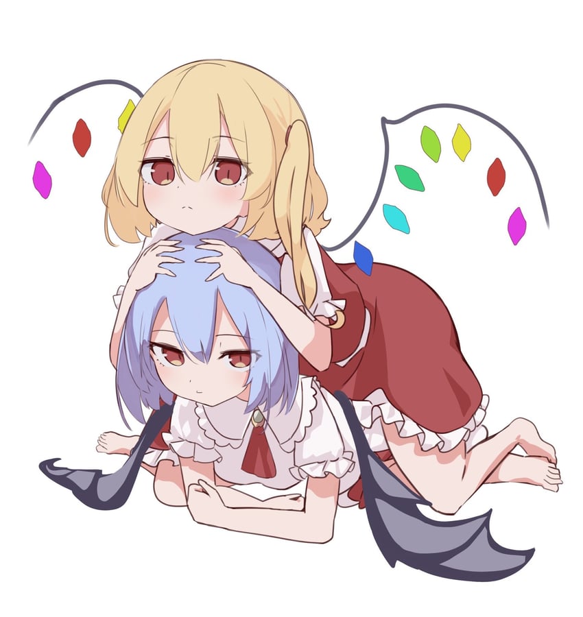 remilia scarlet and flandre scarlet (touhou) drawn by r_utchi