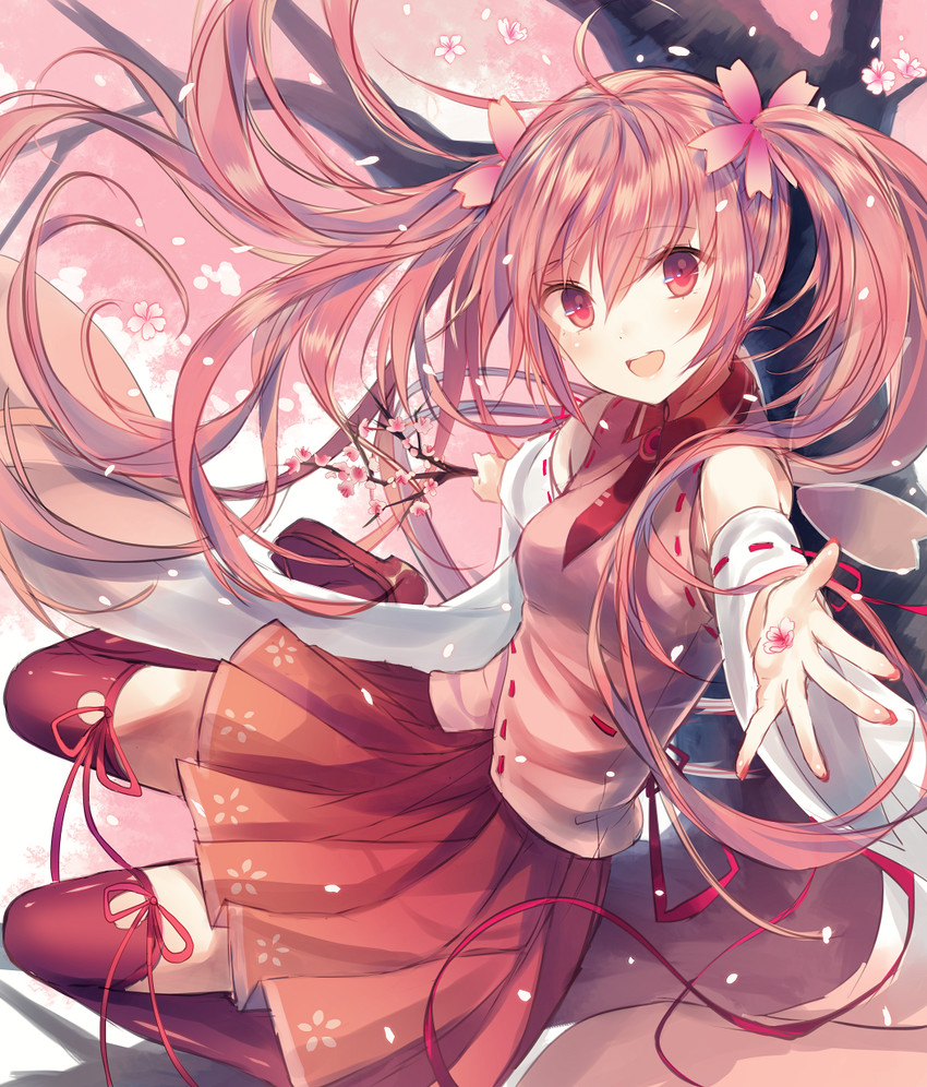 hatsune miku and sakura miku (vocaloid) drawn by io_enishi