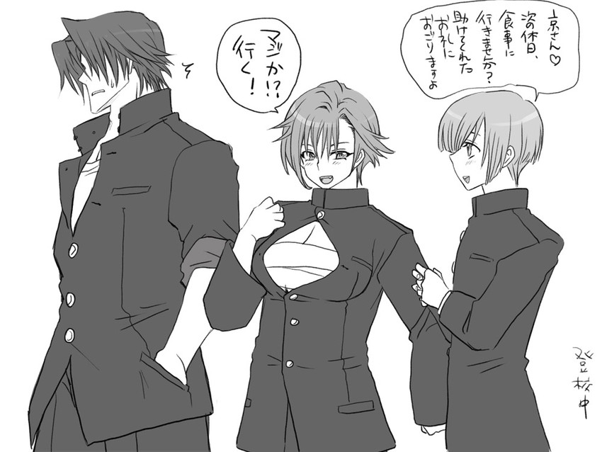 igarashi kyou, hasumi souji, and shiki seishirou (seitenkango. shinyuu to) drawn by eroe