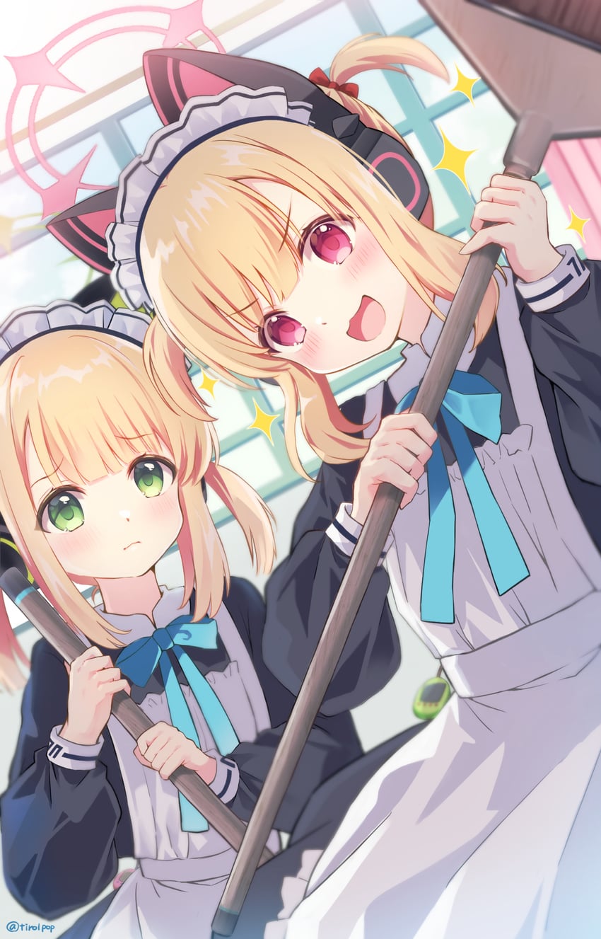 momoi and midori (blue archive) drawn by maya_(tirolpop)