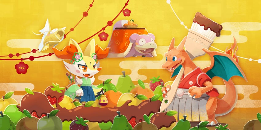 charizard, braixen, magikarp, and slowpoke (pokemon and 1 more)