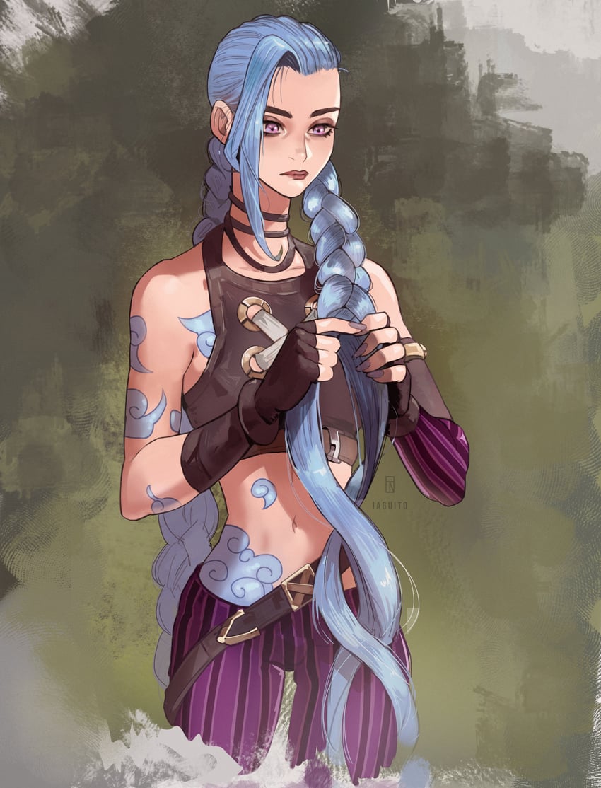 jinx and arcane jinx (league of legends and 1 more) drawn by iago_fn