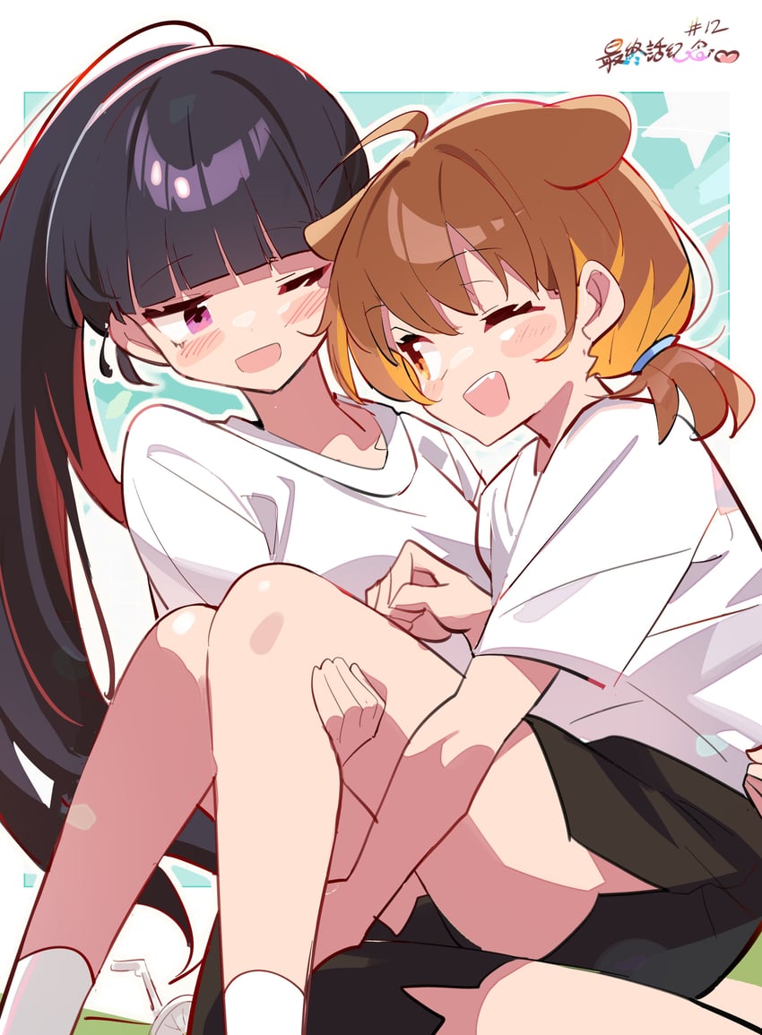 misora kanata and aieda mari (na nare hana nare) drawn by zhanzhangzlw