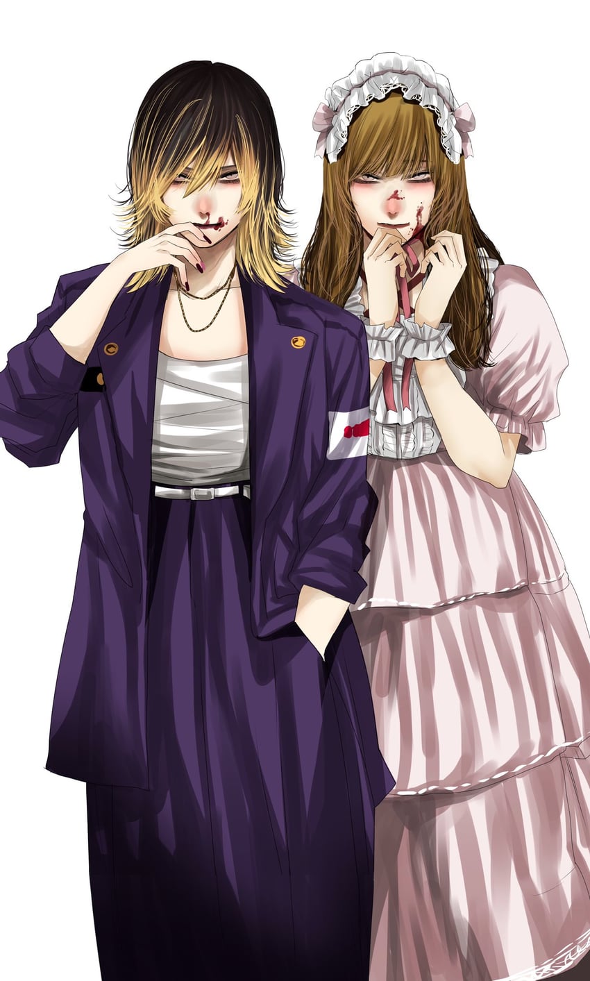 ryuugasaki momoko and shirayuri ichigo (shimotsuma monogatari) drawn by gunjyou_(gunjyou_00)