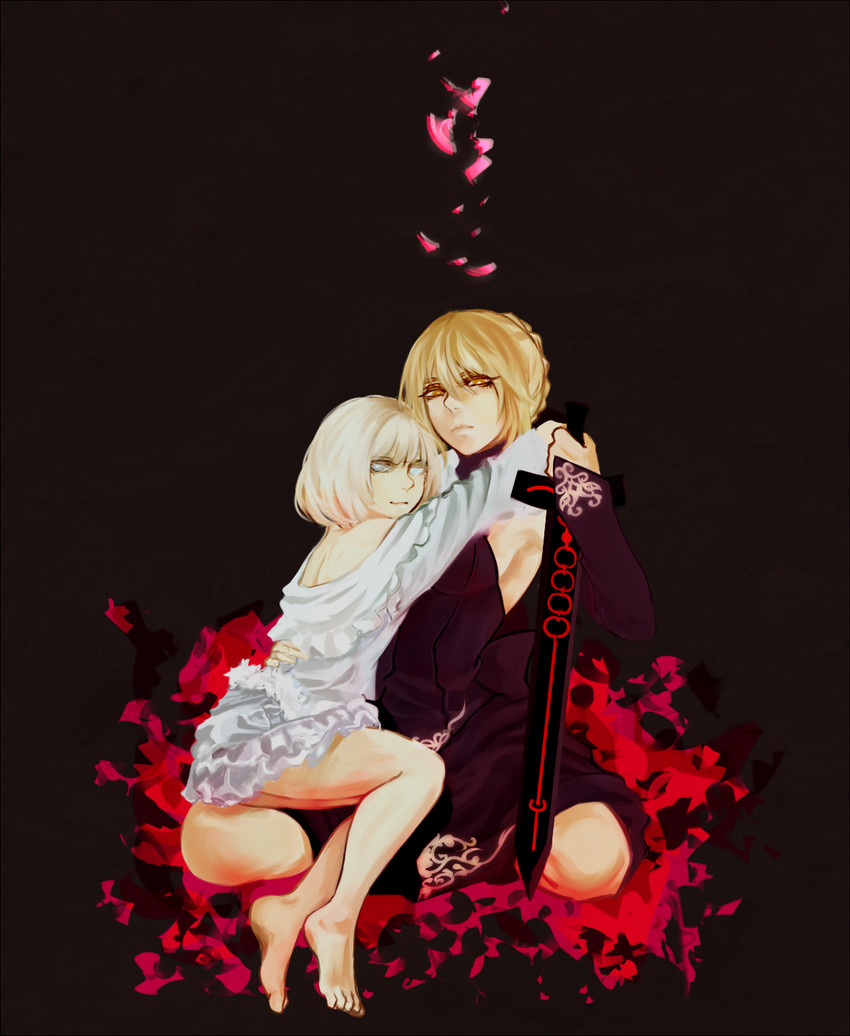 artoria pendragon, saber alter, and sajou manaka (fate and 3 more) drawn by chibibro