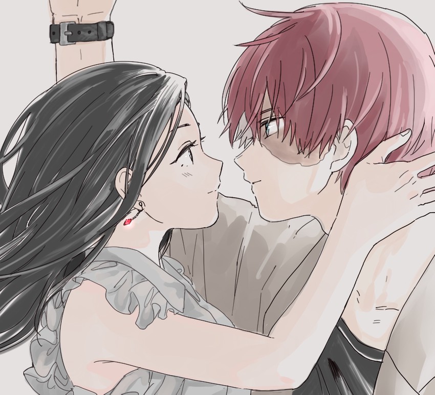 todoroki shoto and yaoyorozu momo (boku no hero academia) drawn by otojirou