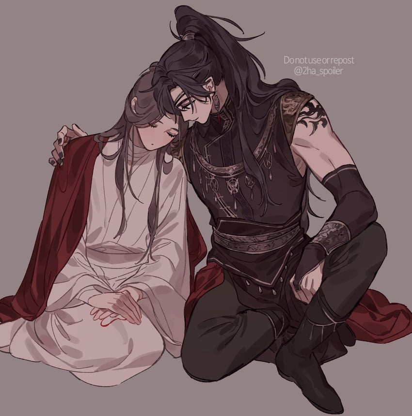 xie lian and hua cheng (tianguan cifu) drawn by galbae