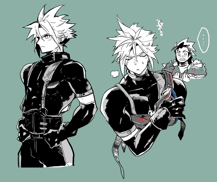 cloud strife and zack fair (final fantasy and 4 more) drawn by wxz