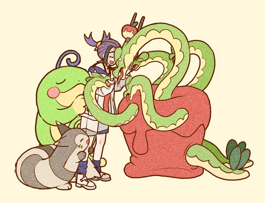 kieran, furret, hydrapple, and politoed (pokemon and 1 more) drawn by bobocacas2
