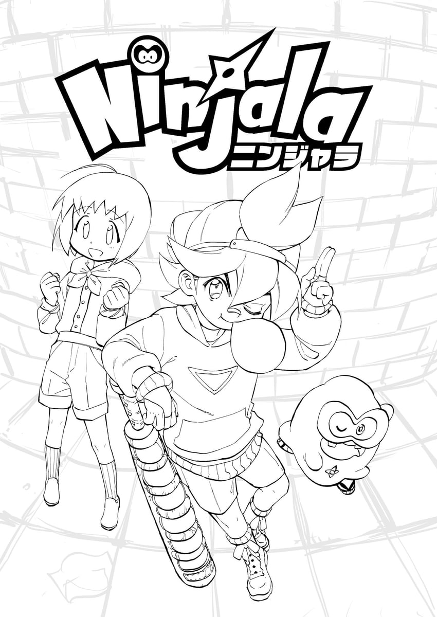 gumchi, kappei, and tomoya (ninjala and 1 more) drawn by kushabiria