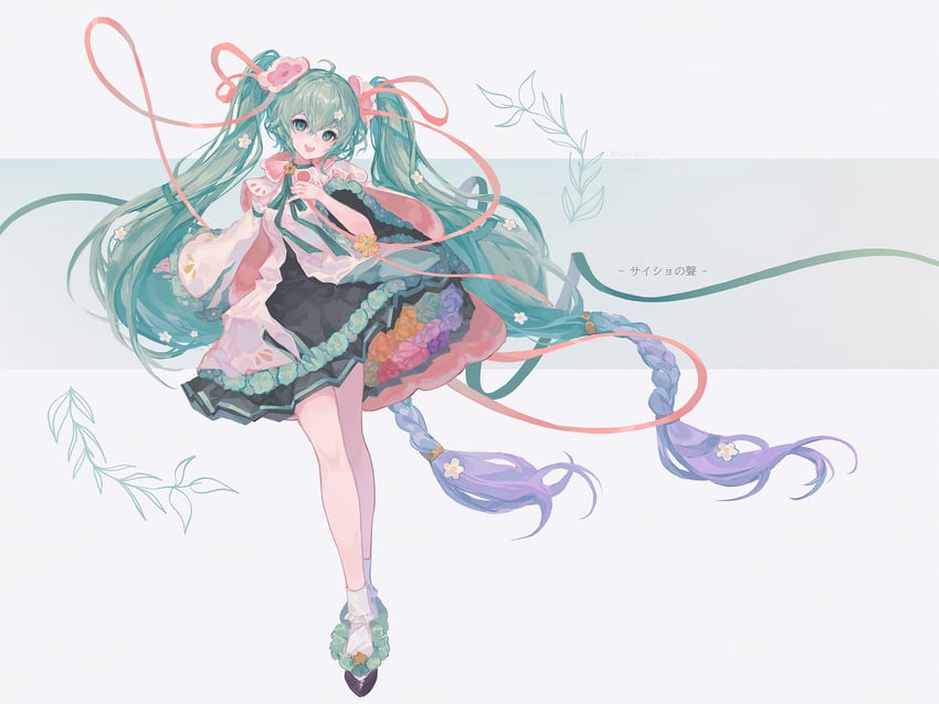 hatsune miku and magical mirai miku (vocaloid and 1 more) drawn by ichitata