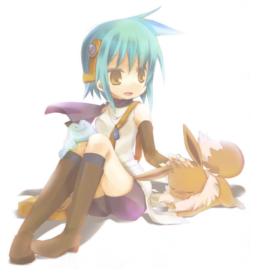 eevee and ditto (pokemon and 2 more) drawn by n:go