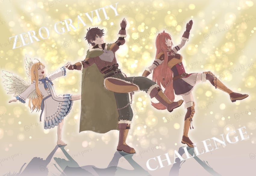 raphtalia, iwatani naofumi, and filo (tate no yuusha no nariagari) drawn by taku0_paripori