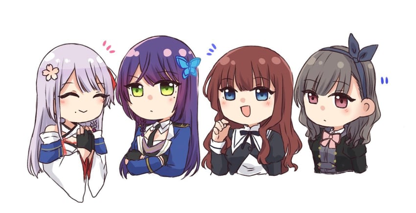 funada kiito, kaede johan nouvel, funada ui, and kuroki francisca yuria (assault lily) drawn by nigari_(ngari_0115)