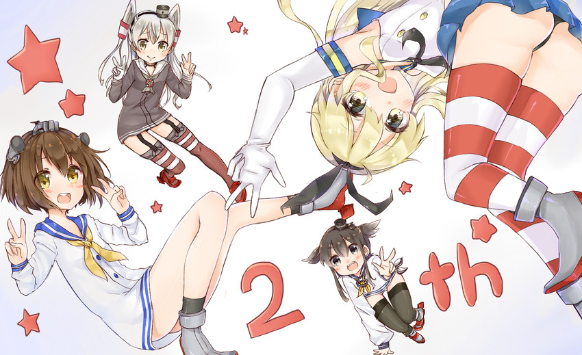 shimakaze, amatsukaze, yukikaze, and tokitsukaze (kantai collection) drawn by maria_(maria0304)