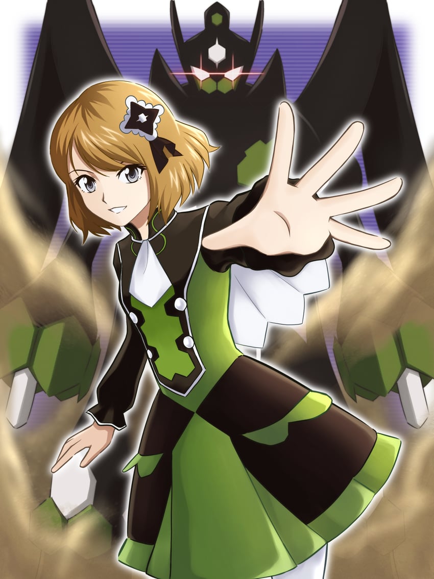 serena and zygarde (pokemon and 1 more) drawn by sherufu_(natashelves)