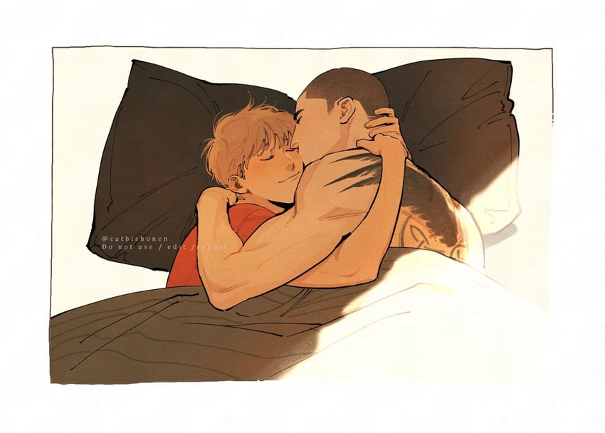 adam parrish and ronan lynch (the raven cycle) drawn by catbishonen