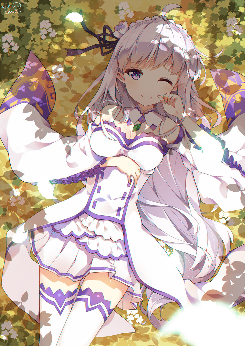emilia (re:zero kara hajimeru isekai seikatsu) drawn by dango_remi
