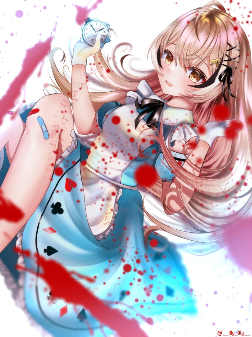 nanashi mumei, alice, and kronie (hololive and 2 more) drawn by lily_lily