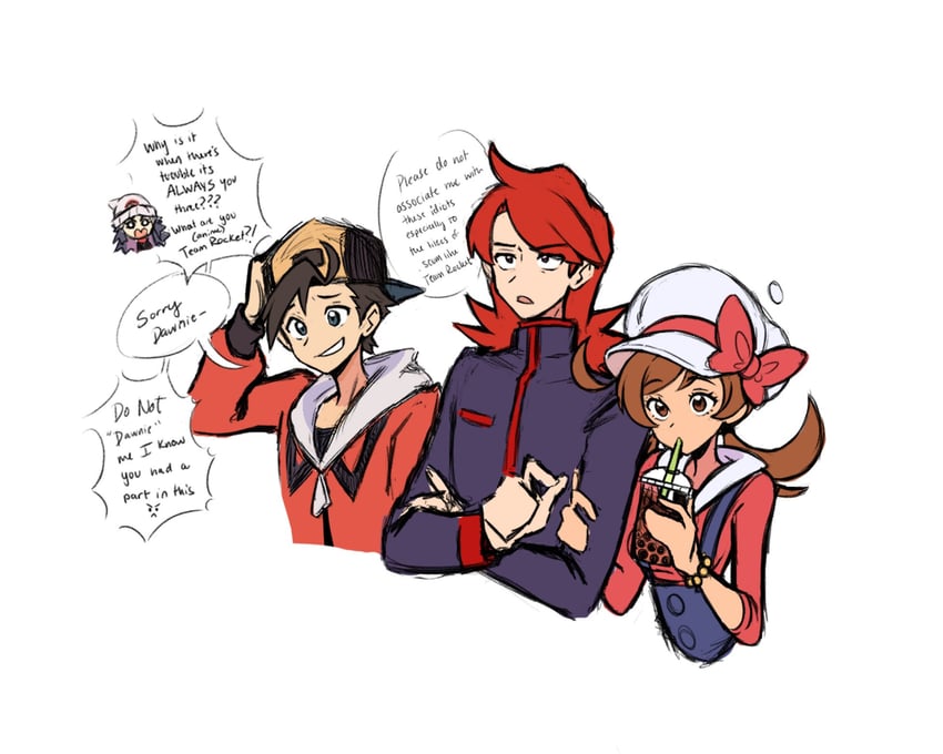 dawn, ethan, lyra, and silver (pokemon and 2 more) drawn by constarlations