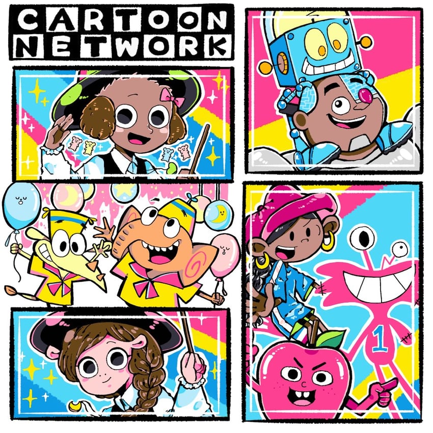 cyborg, numbuh 5, wilt, clam, raj, and 2 more (dc comics and 7 more) drawn by danishi