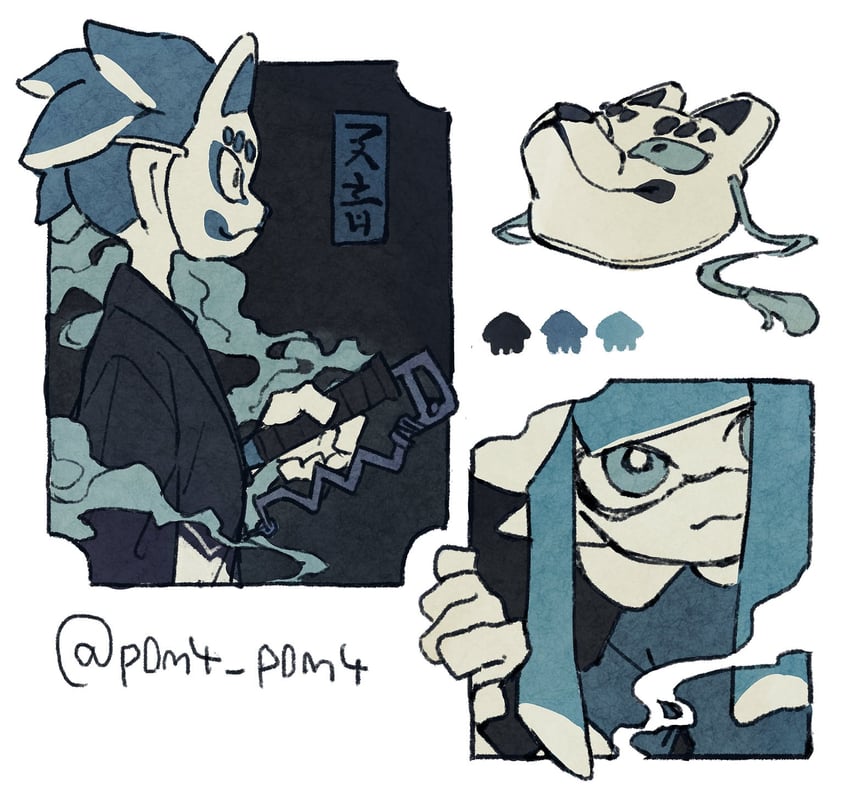inkling player character, inkling girl, and inkling boy (splatoon) drawn by p0m4_p0m4