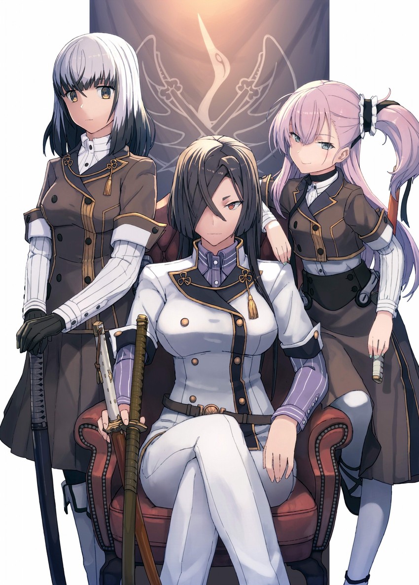 satsuki yomi, tsubakuro yume, and origami yukari (toji no miko) drawn by shizuma_yoshinori