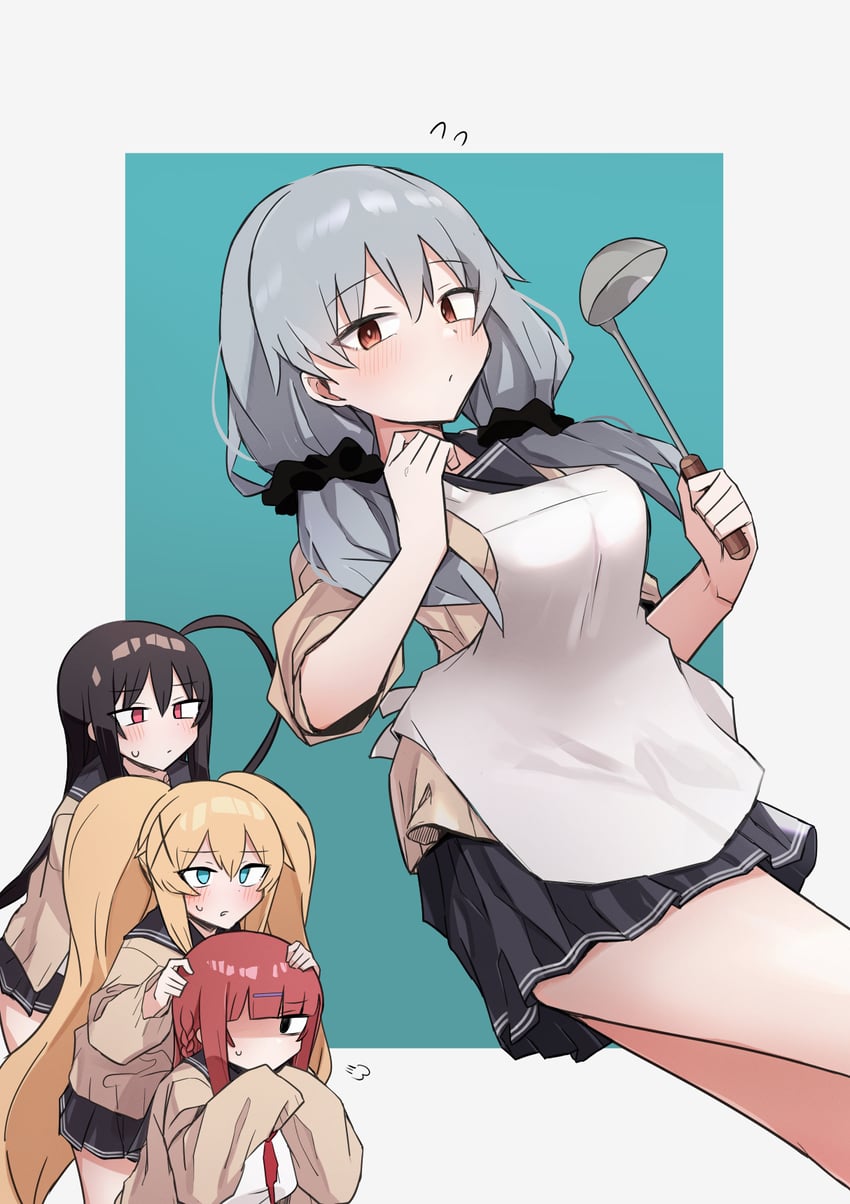 yuzukami chika, watarase momoka, shirai, and kitsuregawa yuki (zaako zako zako zako sensei) drawn by zeroyon_(yukkuri_remirya)
