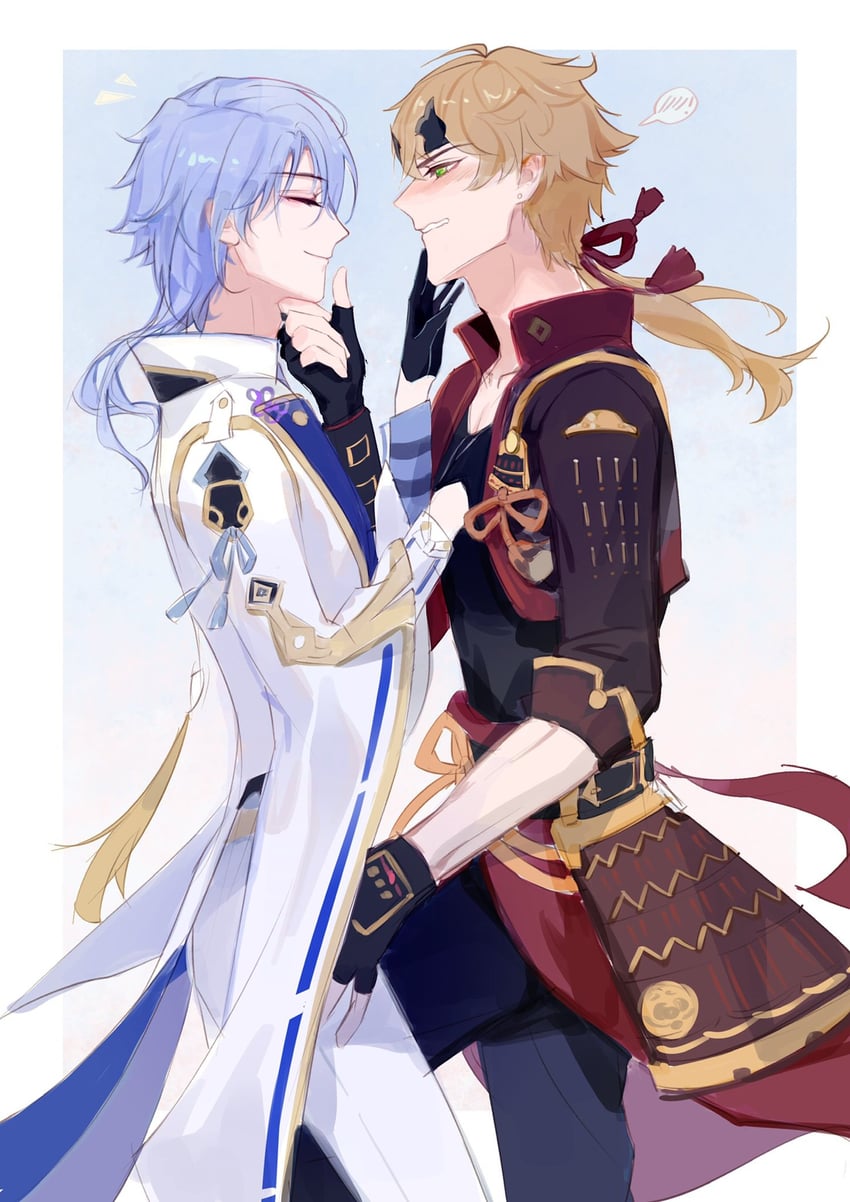 kamisato ayato and thoma (genshin impact) drawn by luori_dianxin