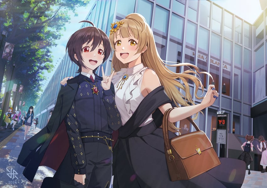 shibuya rin, minami kotori, shibuya kanon, arashi chisato, ikaruga luca, and 1 more (idolmaster and 5 more) drawn by hiroki_ree