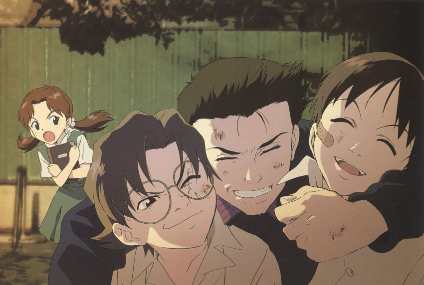 ikari shinji, aida kensuke, horaki hikari, and suzuhara touji (neon genesis evangelion) drawn by tsurumaki_kazuya