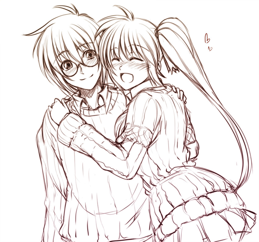 takamachi nanoha and yuuno scrya (lyrical nanoha and 1 more) drawn by hagane_soushi