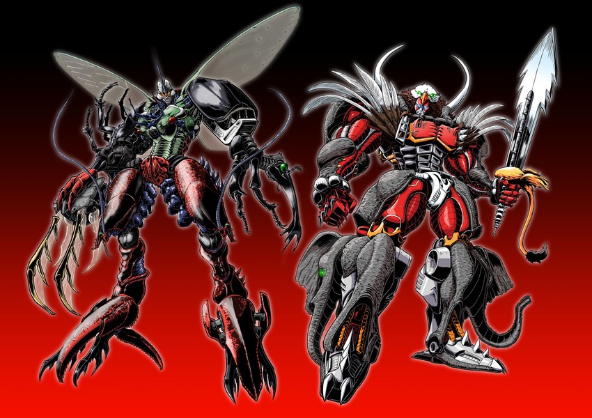 tripredacus and magnaboss (transformers and 2 more) drawn by oohara_tetsuya