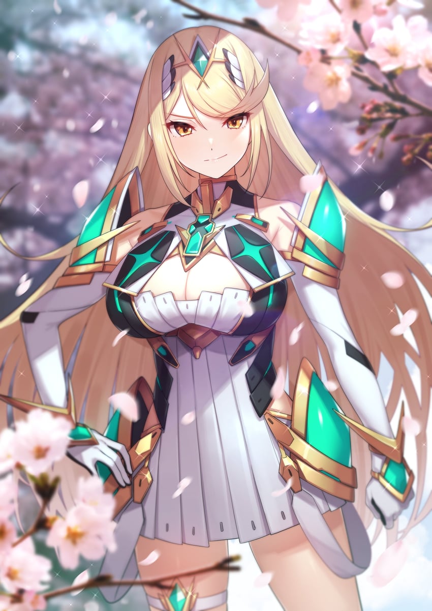 mythra (xenoblade chronicles and 1 more) drawn by green322