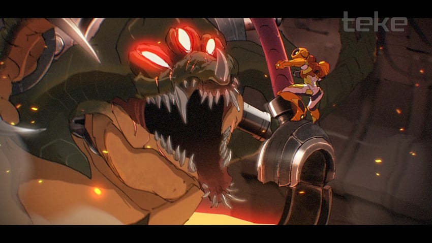 samus aran and kraid (metroid and 1 more) drawn by teke