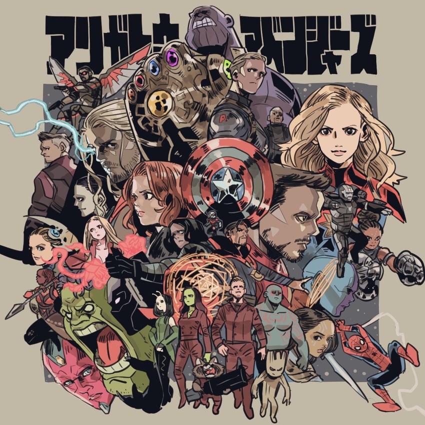 spider-man, steve rogers, captain america, tony stark, iron man, and 27 more (marvel and 5 more) drawn by takeuchi_ryousuke