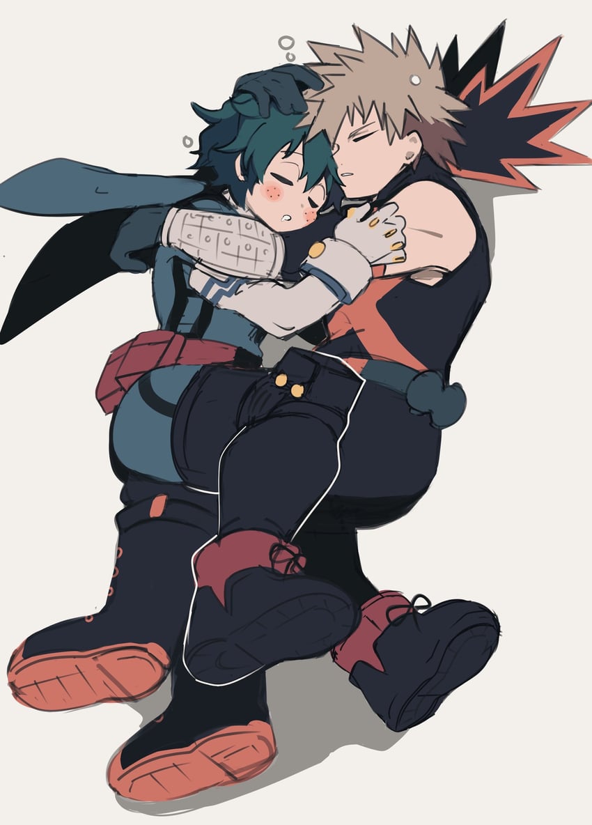 midoriya izuku and bakugou katsuki (boku no hero academia) drawn by nugunasutu