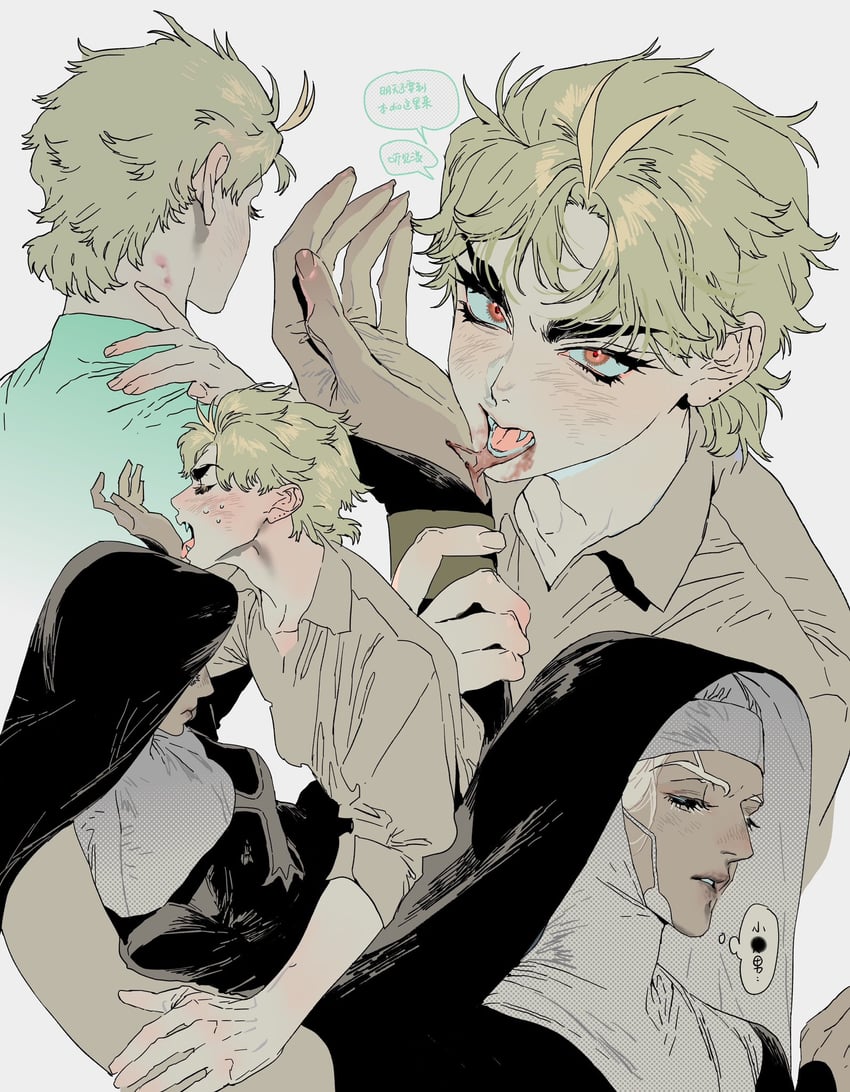 dio brando and enrico pucci (jojo no kimyou na bouken and 1 more) drawn by mgong520