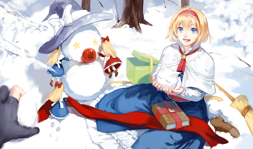 kirisame marisa, alice margatroid, shanghai doll, and hourai doll (touhou) drawn by fancybetty