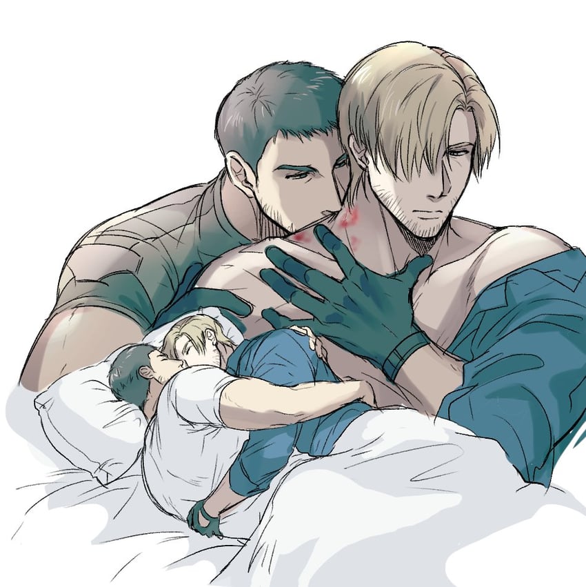 leon s. kennedy and chris redfield (resident evil and 1 more) drawn by ugoxqwfqpzfmbu2