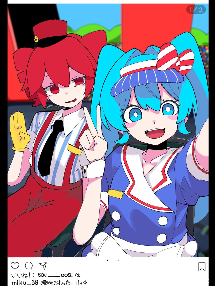 hatsune miku and kasane teto (vocaloid and 4 more) drawn by 0_onibi