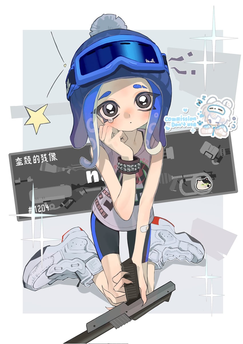 octoling player character and octoling girl (splatoon) drawn by p-pepper