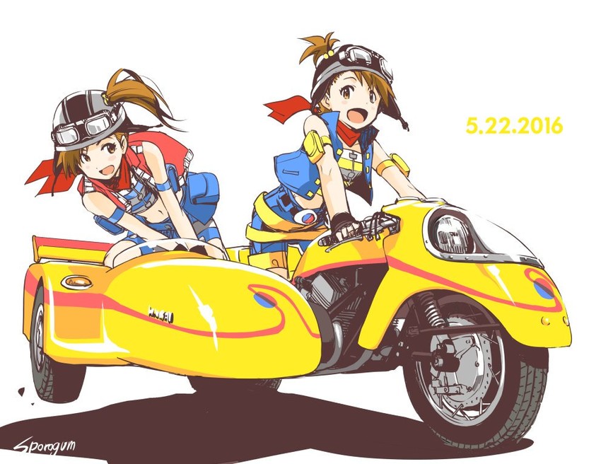 futami mami and futami ami (idolmaster) drawn by sporogum