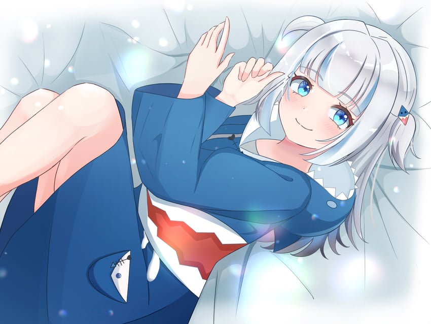 gawr gura (hololive and 1 more) drawn by moon_art3