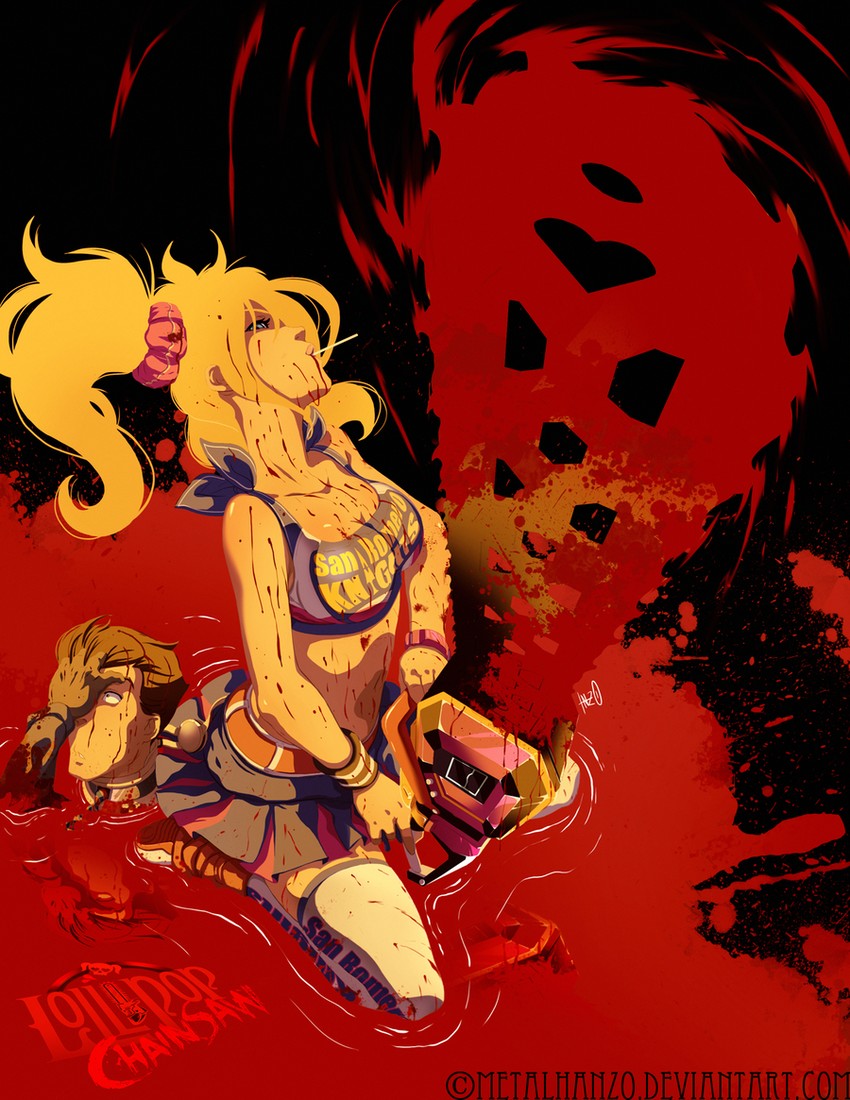 juliet starling and nick carlyle (lollipop chainsaw) drawn by metalhanzo
