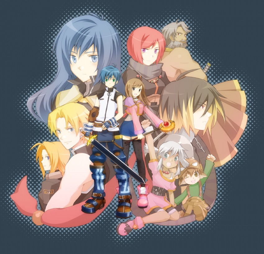 sophia esteed, maria traydor, nel zelpher, albel nox, fayt leingod, and 5 more (star ocean and 1 more) drawn by agi
